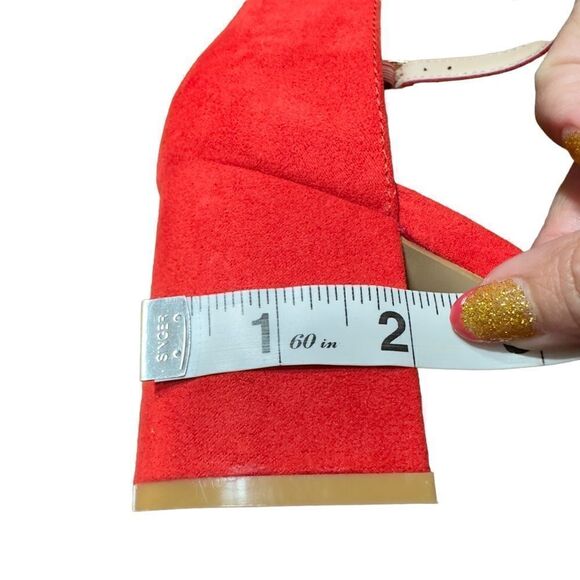 PRIMA DONNA Collection Big Studs Red Strappy Heeled Sandals Size 37 (6.5 US) - Picture 13 of 15